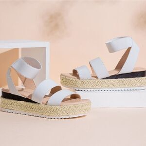 (S-4212) Vepose Women's 876 Double Elastic Strap Cute Sandal Sz 10